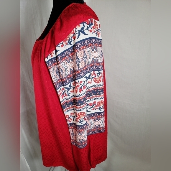 Style & Co Red Loose fitted Blouse Sz XL - Picture 4 of 10
